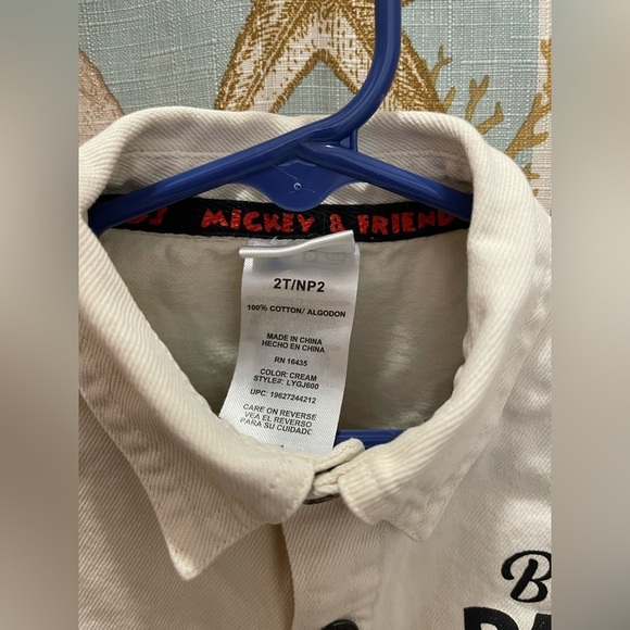 Disney Mickey And Friends 2T Snap Jean Jacket Colorful Creme Boy Girl Toddler - Picture 10 of 11